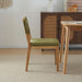 Sage Green Woven Wooden Dining Chairs Set of 4,Armless Mid Century Modern Desk Chairs with Rivet&Foot Pegs,Upholstered Farmhouse Comfy Chair No Wheels for Dining Room,Living Room,Oak,Suede