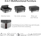 Storage Ottoman with Tray, Living Room Furniture, Max Collection, Iron Gray Chenille Fabric