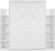 Full Murphy Bed White With BuiltInStorageShelves LED