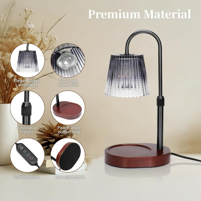 Candle Warmer Lamp with Timer Dimmer - Home Decor, Gifts for Mom Women Friend Sister -Wax Melt Warmer,Adjustable Height with 2 Bulbs
