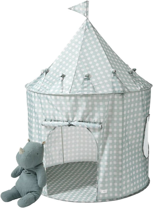 Kids Play Tent - Sustainable Recycled Fabric – Fun Spacious Childs Playhouse for Indoor Games for Boys & Girls - Durable Fort Pop up House for Toddlers & Children Age 3-10 - Gingham Blue