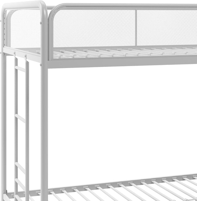 Isaiah Triple Twin Metal Bunk Bed, off White