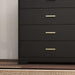 8 Drawer Dresser CharcoalBlack With Goldtone Handles