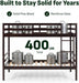 Twin over Twin Bunk Bed for Kids, Solid Wood Bunk Bed Frame with 13" High Guardrails and Ladder, 400 Lbs Capacity Total, 11.9" Under-Bed Storage, No Box Spring Needed, Black