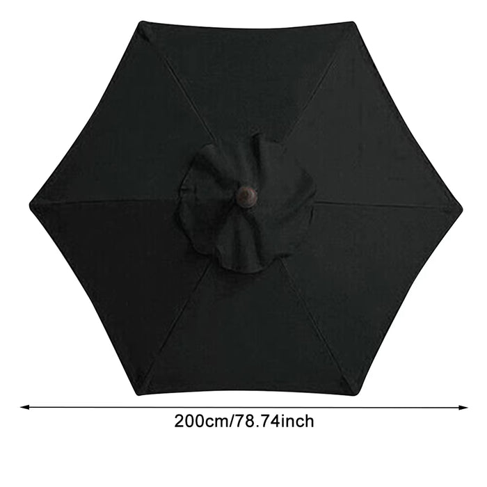 6 Bones Umbrella Replacement Canopy without Stand 2M Parasol Umbrella Surface Waterproof UV Protection for Outdoor Beach Garden