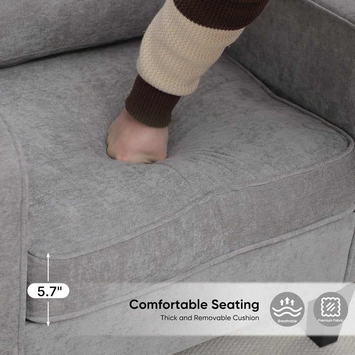 Light Grey Modernist Mid Century Upholstered Chair
