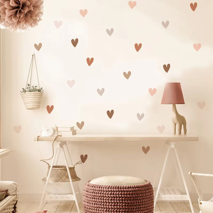 Boho Hearts Creative Wall Sticker for Children Baby Girls Boys Room Nursery Wall Art Decals Vinyl Mural Kids Bedroom Home Decor