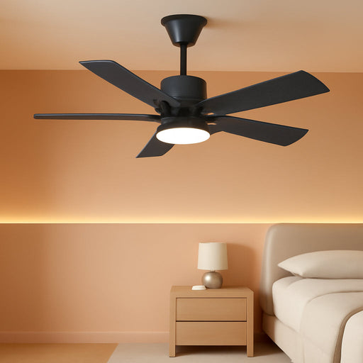 42" Outdoor Ceiling Fan with Light for Patios, IP65 Waterproof Gazebo Fan, Plug in Ceiling Fan with Remote, 3CCT 6-Speed Black Ceiling Fan with Hanging Hook for Porch, Pergola,Canopy