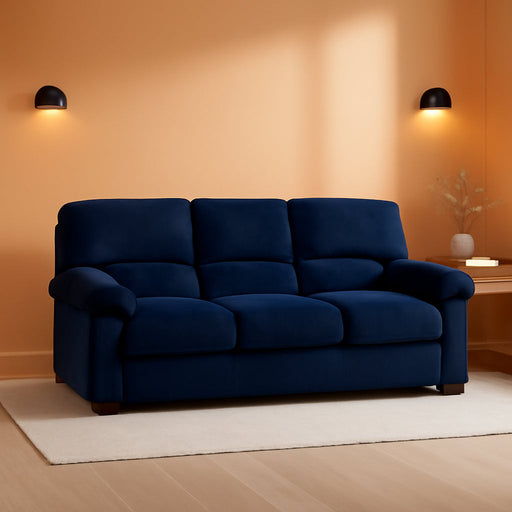 Blue Corduroy Contemporary Sofa For Comfortable Living