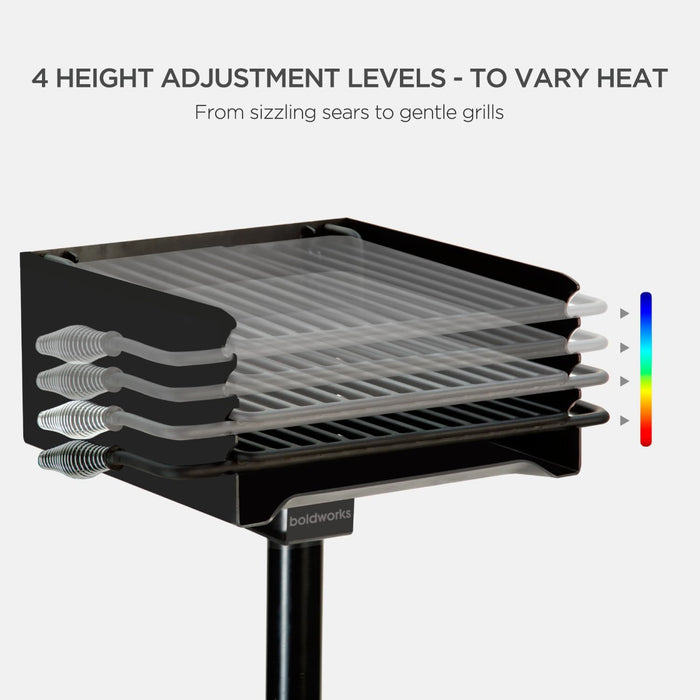 Park Grill Park Style Charcoal Grill in Ground Heavy Duty for Commercial and Outdoor Cooking Rustproof and 360 Degree Swivel 16X16 Inch