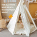 Original Teepee Tent for Kids, Handmade Natural Canvas, Tulle, & Wooden Playhouse Tent for Children & Toddlers, Princess