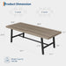 86-Inch Grey Walnut Dining Table Non-Extendable Sturdy