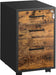 Office Filing Cabinet with Lock, Rustic Brown and Black