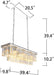 Chrome Rectangle Crystal Pendant Light 39.4Inch Chandelier