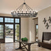 53Inch Black Wagon Wheel Chandelier Farmhouse Industrial