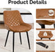 Dining Chair Set of 4, Modern Dining Chairs with Thick Cushions, Faux Leather Kitchen Dining Room Chairs with Metal Adjustable Legs for Dining Living Room, Brown