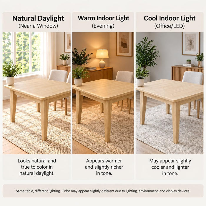 63"-83" Extendable Dining Table for 6-8 People, Natural Oak