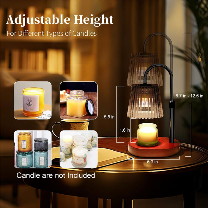 Candle Warmer Lamp with Timer Dimmer - Home Decor, Gifts for Mom Women Friend Sister -Wax Melt Warmer,Adjustable Height with 2 Bulbs