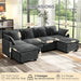 107Inch Cloud UShaped Sofa Grey Removable PillowCovers