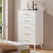 5 Drawer Dresser, Tall Dresser with Metal Handles, Wood Storage Organizer for Bedroom, Hallway, or Entryway, White