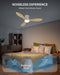 Wood Solid-Wood 42-Inch White Ceiling Fan RemoteControl