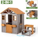 Brown Weatherproof Wooden Playhouse With Sand Table
