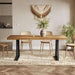 Industrial Dining Table for 4-6 People, 63 Inches Solid Wood Rectangular Kitchen Table with Heavy-Duty Metal Legs for Home, Dining Room, Small Space, Rustic Brown