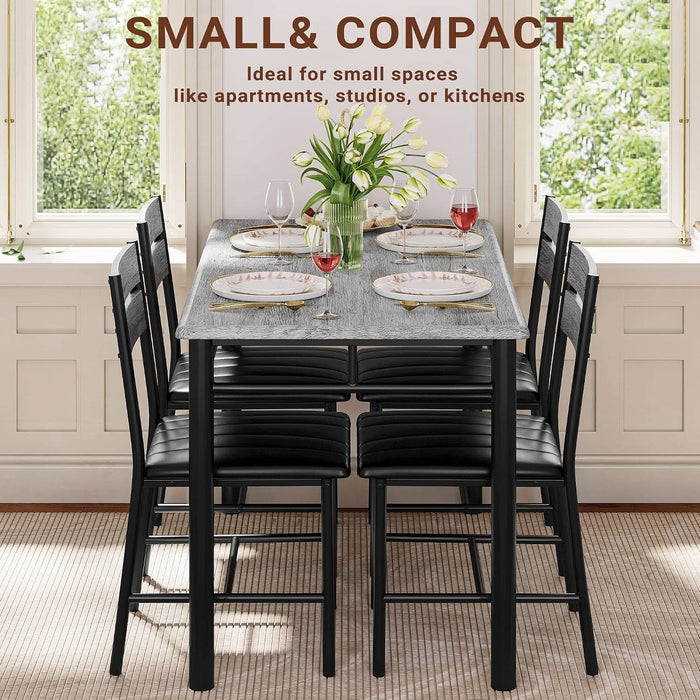 Dining Table Set for 4, Grey