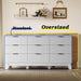 63" Long Dresser for Bedroom, 9-Drawer Fluted Dresser, Extra-Wide Wood Chest of Drawers with Smooth Metal Slides, Stable Base, Modern Clothes Storage Cabinet for Living Room, Hallway, Nursery