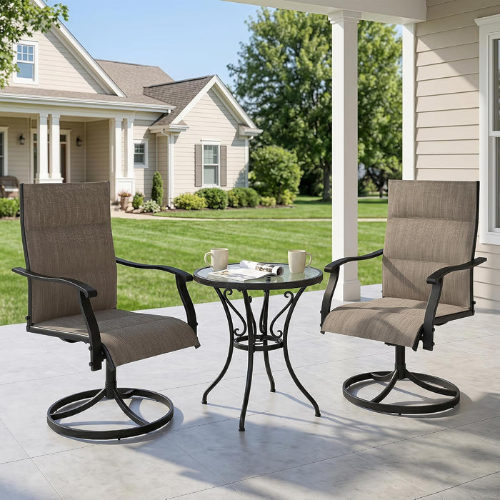 Patio Chairs Set of 2, Outdoor Chairs Set of 2, Patio Chairs, Brown