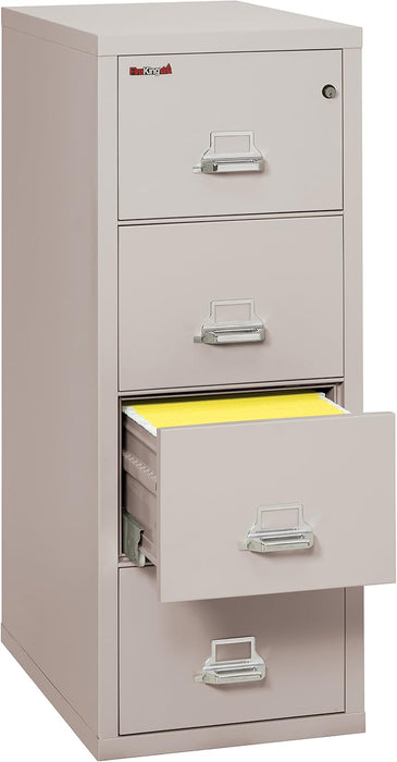 Vertical 4 Drawer Legal Fire Rated File Cabinet, Platinum