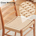 Wood Rattan Dining Room Chairs Set of 2 with Comfortable Woven Seat, Fully Assembled, Nature - Set of 4