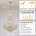 Empire Crystal Chandelier for Dining Room, 14 Light Chandelier Light Fixture for Foyer Entryway Living Room Stairway Bedroom Chrome Finish 24 Inch