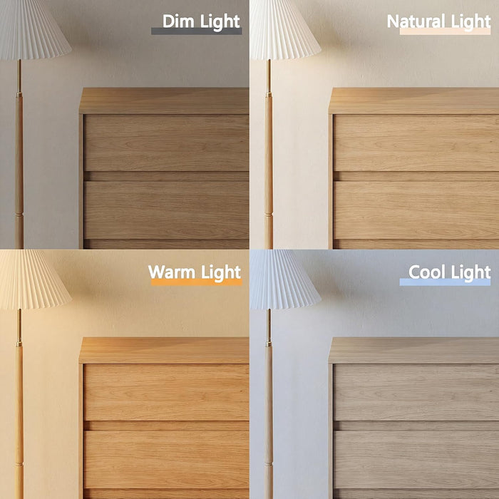 Oak Dresser for Bedroom, 59In Modern 9 Drawer Chest of Drawers