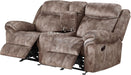 Gray Velvet Recliner Loveseat with USB