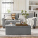 43 Inch Foldable Storage Ottoman CharcoalGrayFinish