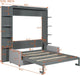 Murphy Bed Queen Size Grey Upholstery Sofa