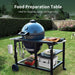 Brand-Man Charcoal Grill & Smoker Steel Kamado - 22" Cast Iron Grates, Grilling Basket, Large Prep Table Cart, Ideal for Outdoor Cooking