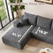 Grey NinetyFiveInch Upholstered Corduroy Sleeper Sofa