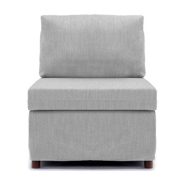 Modern Fabric Linen Middle Module for Modular Sofa Sectional Sofa Couch Accent Armless Chair, Cushion Covers Removable and Washable,Light Grey