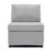 Modern Fabric Linen Middle Module for Modular Sofa Sectional Sofa Couch Accent Armless Chair, Cushion Covers Removable and Washable,Light Grey