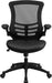 Kelista Mid-Back Swivel Office Chair with Adjustable Seat Height, Ergonomic Mesh Desk Chair with Leathersoft Seat, Black