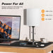 Small Bedside Table Lamp for Bedroom - 3 Color Temperatures Bedside Lamps with USB C and a Ports, Pull Chain Table Lamps with AC Outlet, White Nightstand Lamps with Black Metal Base for Kids Reading