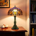 Tiffany Style Stained Glass Table Lamp 18.5 Inch - Purple Jewelry
