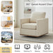 Beige Upholstered Swivel Armchair 360 Degree Chair