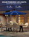 10FT Solar Lights Offset Patio Umbrella with Cross Base, Cantilever Umbrella with Easy Lift & Tilt Adjustment, 8 Ribs Sun Umbrella UV Protection for Backyard, Pool, Garden