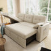 Sectional Sofa with Storage and Soft Seat ,Reversible Pull Out Couch for Living Room,Beige