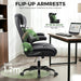 Office Chair, Ergonomic Executive Desk Chair with Lumbar Support for Lower Back Pain Relief, Padded Flip-Up Armrests, Leather Home Office Chair, Black