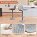 All Grey Bar Stools Set of 2, Upholstered Counter Height Bar Stool, Adjustable Swivel Faux Leather Barstools, with Padded Back, Metal Base, Kitchen Chairs for Home Island