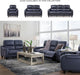 Mercomatic Contemporary Leather Match Wall Hugger Power Reclining Sofa with Adjustable Headrest and USB Ports, Blue